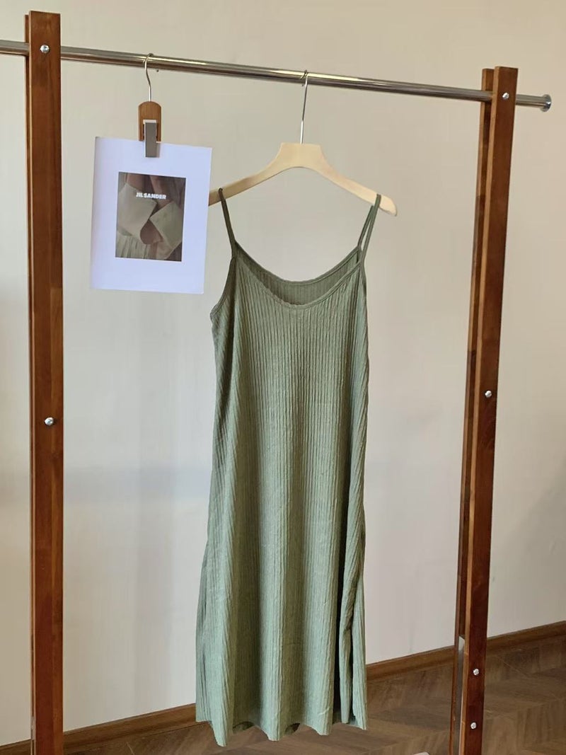 Chic French Sweet Plus-Size Summer Sundress Green  - Image 1