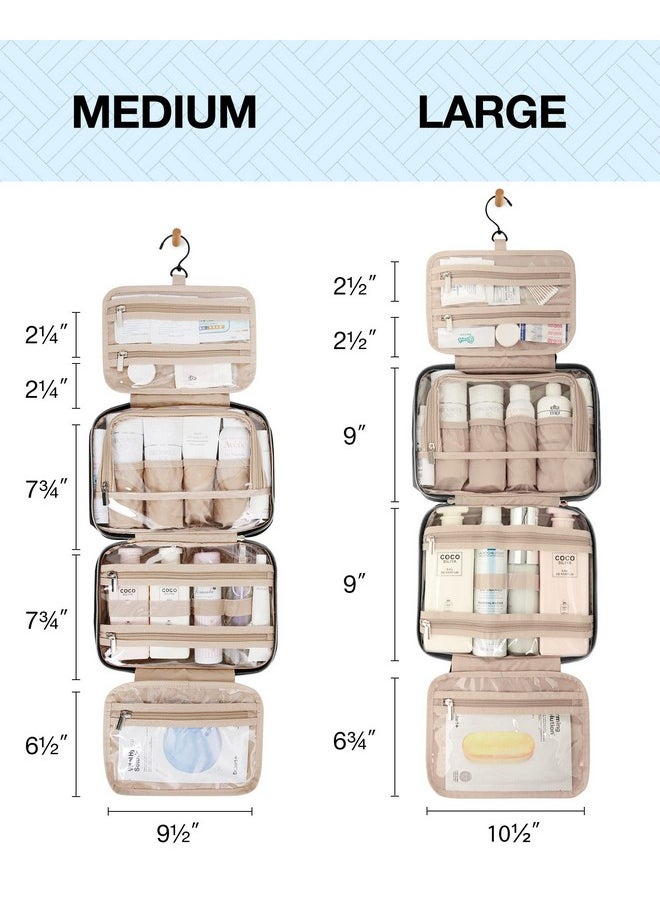 BAGSMART - BAGSMART Toiletry Bag Hanging Travel Makeup Organizer with TSA Approved Transparent Cosmetic Bag Makeup Bag for Full Sized Toiletries, Large-Blck - Image 1