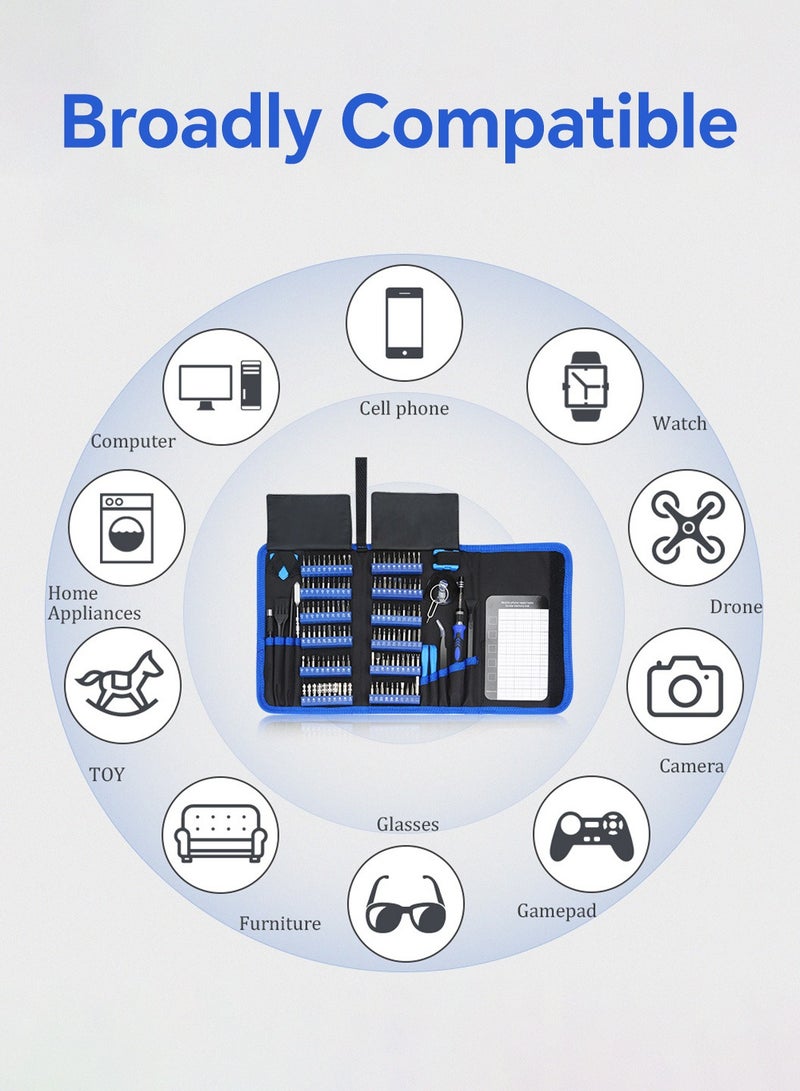 Screwdriver Sets 142 Piece Electronics Precision Screwdriver with 120 Magnetic Bits Magnetic Repair Tool Kit for Phone/Laptop/Watch - Image 2