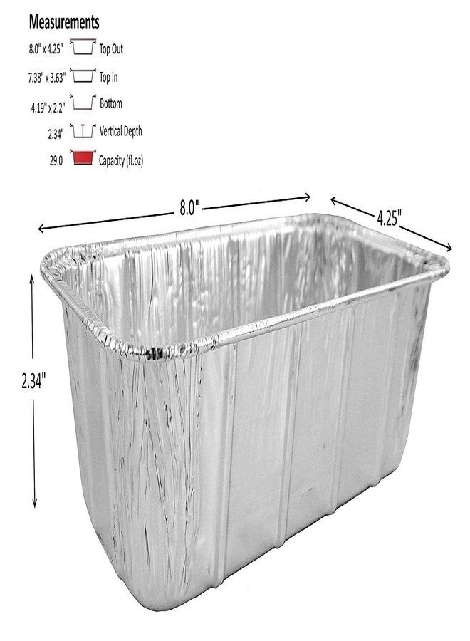 PACTOGO 1.5 lb. Disposable Aluminum Foil Loaf Bread Baking Pan 8" x 4.25" x 2.34" - Made in USA (Pack of 10) - Image 2