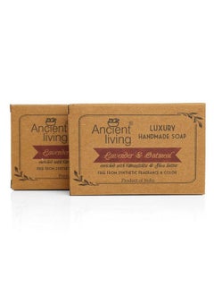 Ancient Living Lavender & Oatmeal Luxury Handmade Soap 100 Gm (Set Of 2) Organic Antiageing Hydrating And Moisturizing Bathing Bar Best For Skin Inflammation  - Image 1