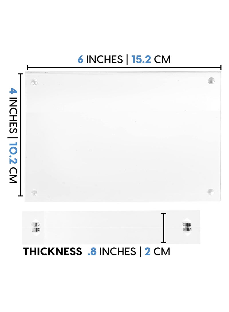 SLASA DuraClear 4x6 Acrylic Picture Frame - Frameless & Thick Design - Ideal for Photos, Photo Cubes & Glass Picture Displays - Image 3