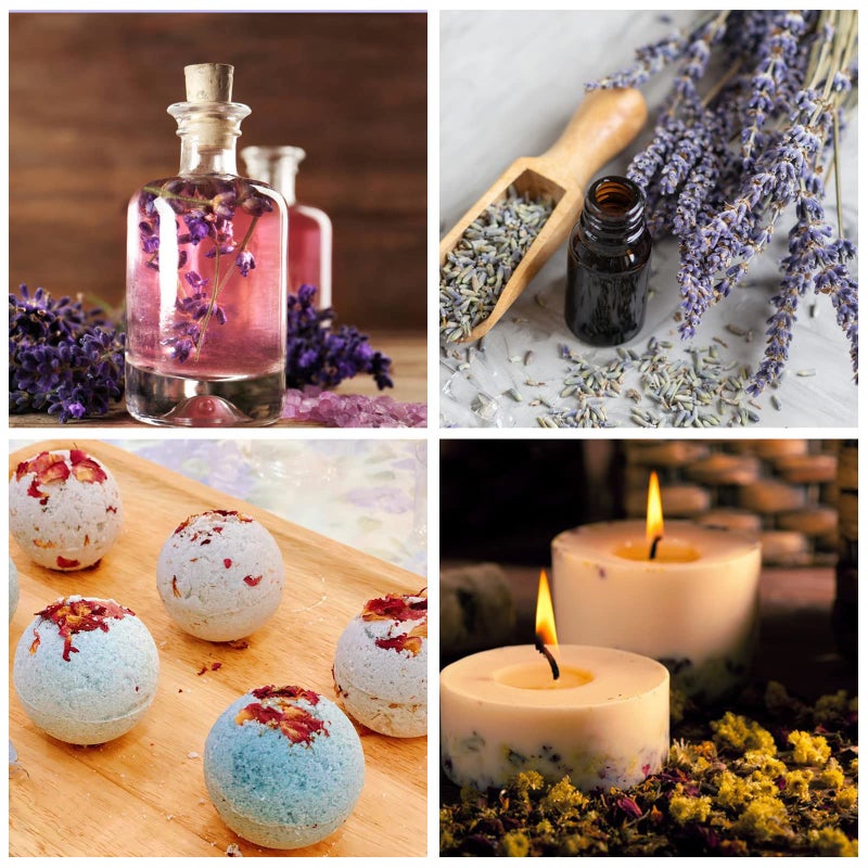 SACATR Dried Flowers, 50 Bags 100% Natural Dried Herbs Kit for Soap Making, Candle, Resin Jewelry Making, Bath, Nail - Include Rose Petals, Rosebuds, Lilium, Jasmine, Don't Forget Me and More - Image 4