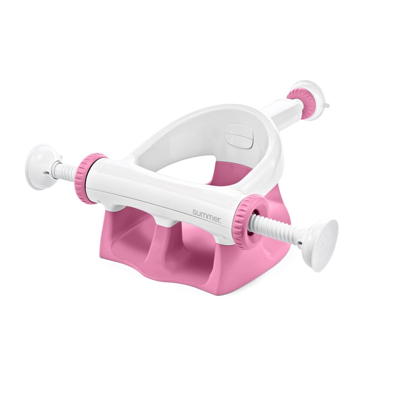 Ingenuity My Bath Seat for Sit-Up Baby Bathing, Sure & Secure Suction Cups, ASTM Safety Tested & Approved, Backrest for Assisted Sitting, Easy Setup & Storage, Pink - Image 1