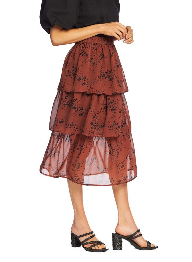 mud pie Stassie Womens Midi Skirt, Rust, M - Image 5
