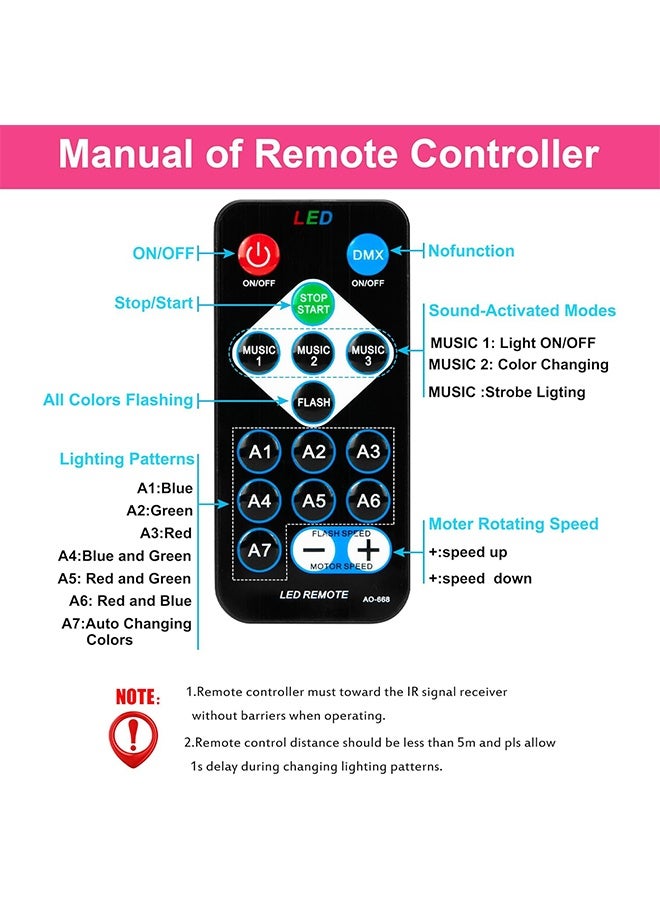 جي أس LED ديكور ديسكو الكرة السحرية ضوء الحزب مع متعددة الألوان عن بعد، لحفلات الرقص غرفة المنزل عيد الميلاد - Image 3