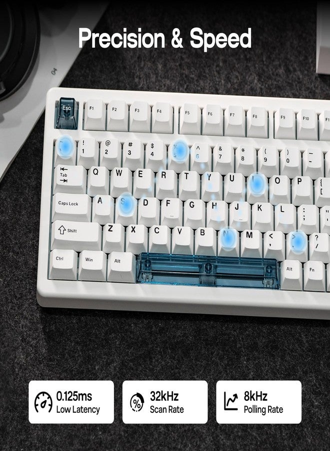ابوماكر لوحة مفاتيح الألعاب EPOMAKER HE80 بتقنية تأثير هول، معدل استطلاع 8K ومسح 32K، حشية كريمية، DKS، SOCD، قابلة للتبديل السريع، إضاءة خلفية RGB، لوحة مفاتيح ألعاب سلكية لأجهزة الكمبيوتر الشخصية وأجهزة ماك (أبيض) - Image 3
