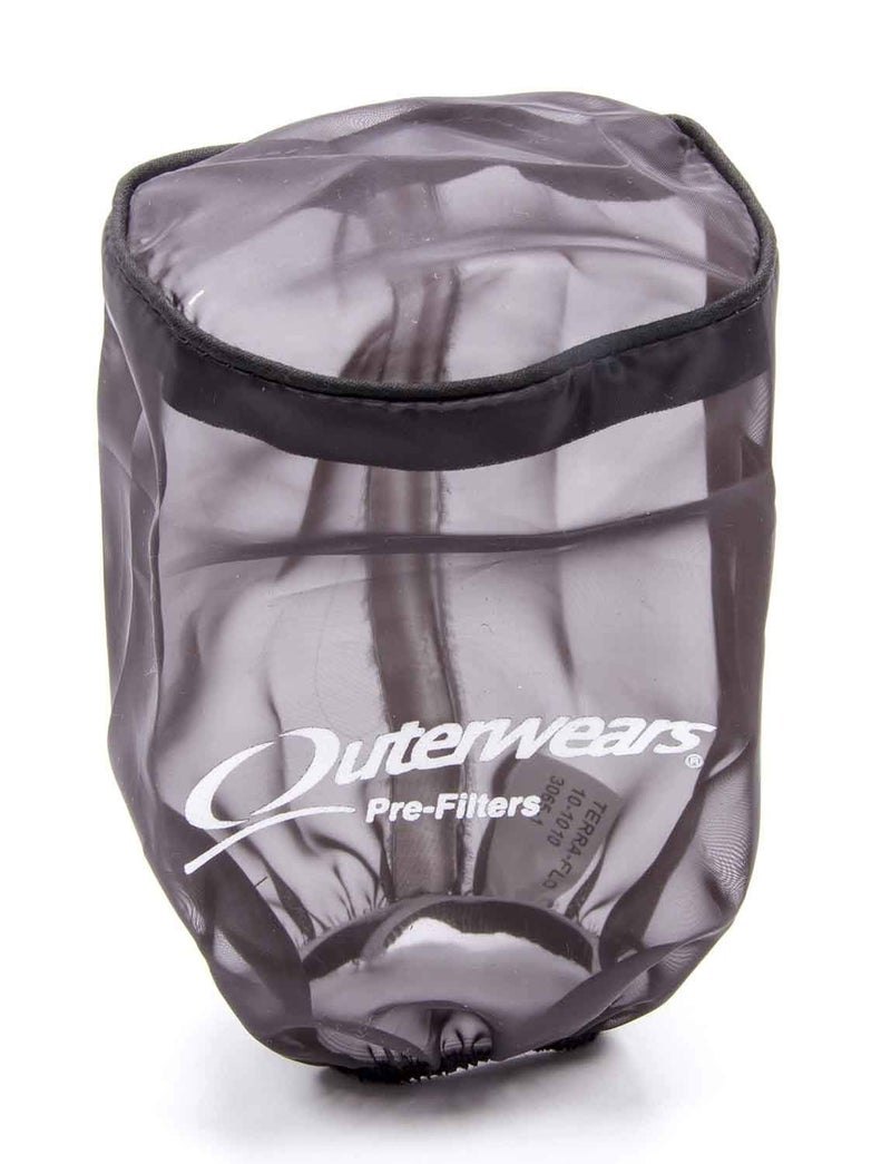 Outerwears Air Filter Wrap, Pre Filter, Round, 3.5 in Diameter, 6 in Tall, Top, Outerwears Logo, Polyester, Black, Each - Image 2