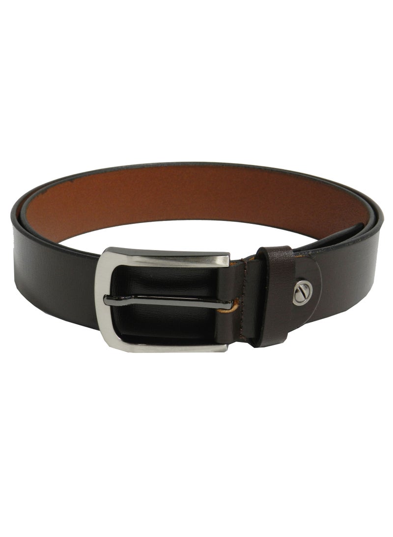 LAVERI LEATHER GENUINE LEATHER 35MM FORMAL AND CASUAL BROWN BELT FOR MENS - Image 4