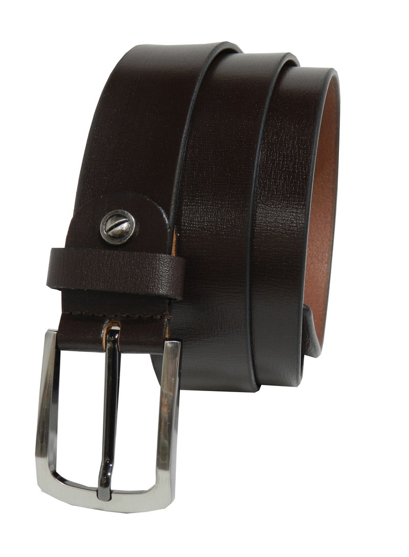 LAVERI LEATHER GENUINE LEATHER 35MM FORMAL AND CASUAL BROWN BELT FOR MENS - Image 3
