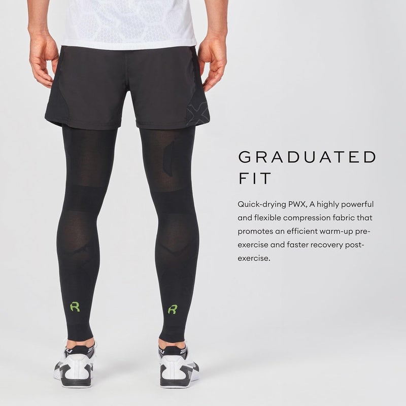 2XU Unisex Leg Sleeves Recovery Flex - Compression Calf Sleeves for Enhanced Recovery and Performance - Black/Nero - Image 4