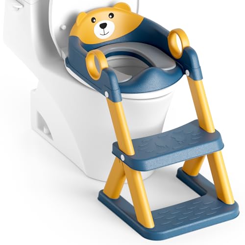 Rabb 1st Potty Training Seat, Upgrade Toddler Toilet Seat for Kids Boys Girls, 2 in 1 Potty Training Toilet for Kids, Splash Guard Anti-Slip Pad Step Stool（Upgraded Cushion） - Image 1