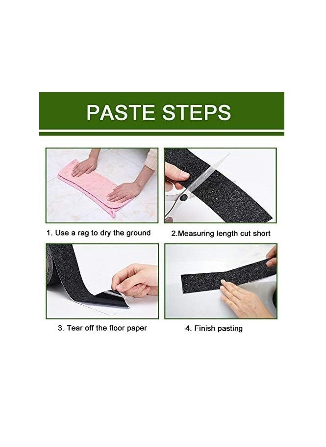 PAMEER 48mm x 20ft, Grip Tape, Waterproof Anti-Slip Tape, Non-Skid Roll for Staircases, Traction Tread, Outdoor Indoor Safety, Adhesive Non-Slip Strips, Stair Steps, Ramp, Black,  Walk Grips Anti-Skid Tape.  - Image 4
