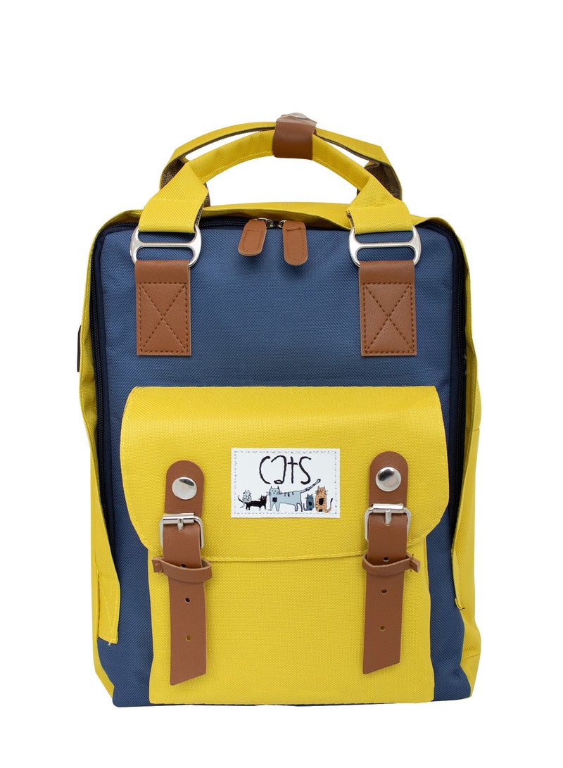 بيج ديزاين حقيبة ظهر للكمبيوتر المحمول للرجال والنساء، حقيبة كمبيوتر محمول مقاس 14 بوصة، مقاومة للماء، مضادة للسرقة، بسعة 10 لترات مع قسم مخصص للكمبيوتر المحمول، حقيبة ظهر للسفر مزودة بمنفذ شحن USB. - Image 1