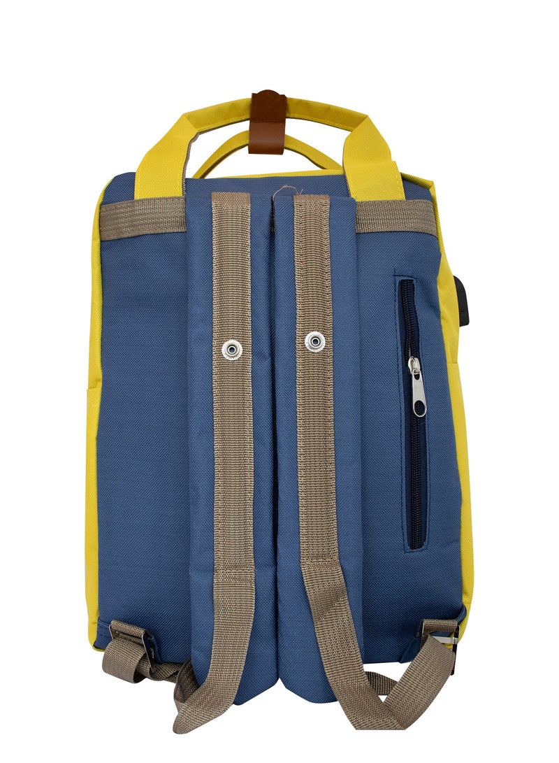 بيج ديزاين حقيبة ظهر للكمبيوتر المحمول للرجال والنساء، حقيبة كمبيوتر محمول مقاس 14 بوصة، مقاومة للماء، مضادة للسرقة، بسعة 10 لترات مع قسم مخصص للكمبيوتر المحمول، حقيبة ظهر للسفر مزودة بمنفذ شحن USB. - Image 3