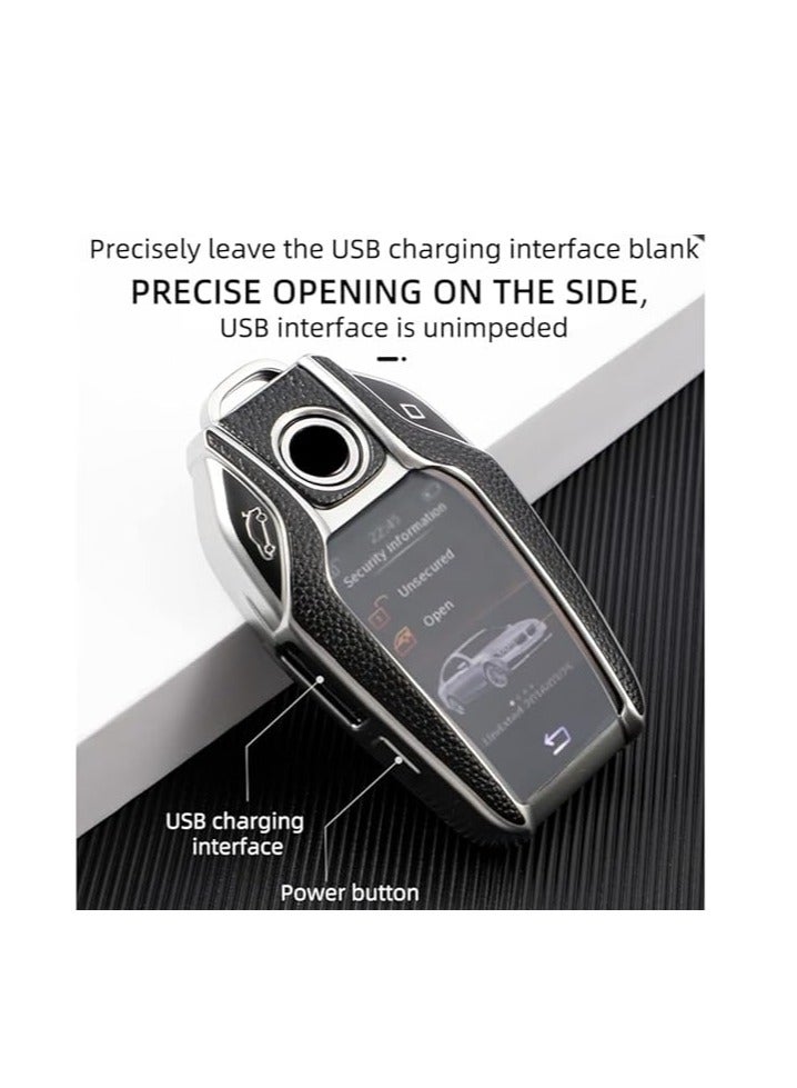 OUYoo For BMW LCD Screen Key Fob Cove,Soft TPU Key Fob Cover Case Compatible with BMW 5 Series 528Li 530Li 540Li G30 G31 6 Series GT G11 G12 7 Series 740 X3 G01 i8(Red) - Image 3