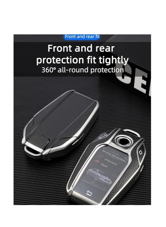 OUYoo For BMW LCD Screen Key Fob Cove,Soft TPU Key Fob Cover Case Compatible with BMW 5 Series 528Li 530Li 540Li G30 G31 6 Series GT G11 G12 7 Series 740 X3 G01 i8(Red) - Image 4