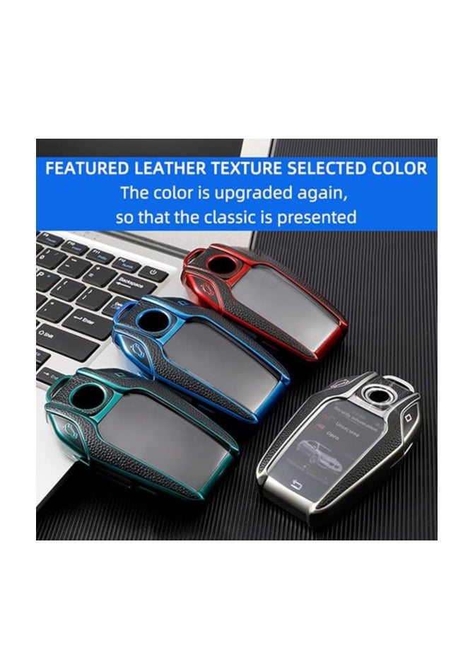 OUYoo For BMW LCD Screen Key Fob Cove,Soft TPU Key Fob Cover Case Compatible with BMW 5 Series 528Li 530Li 540Li G30 G31 6 Series GT G11 G12 7 Series 740 X3 G01 i8(Red) - Image 5