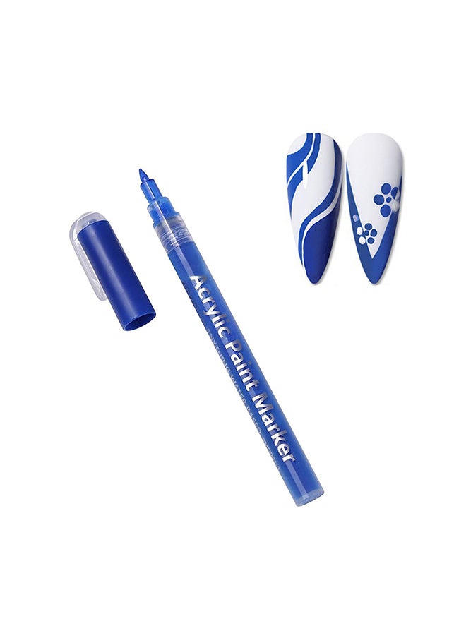 brunson Acrylic Paint Markers Pens  for Nails Painting Wood Fabric Card Paper Ceramic & Glass Paint Marker  APM(Blue)  - Image 1