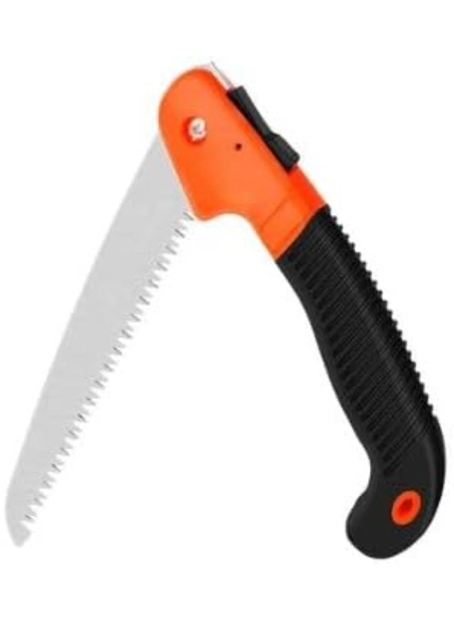 Emerald Folding Pruning Saw, Hand Held Design Jab Saw for T Gardening Camping Hiking PVC Bone Cutting Wood, Portable Survival Foldable Saw with Rugged Blade(7") Ergonomic Non-Slip Handle Security Lock - Image 1