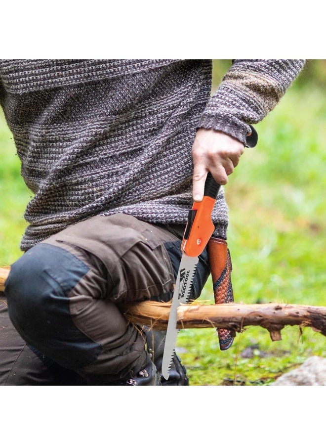 Emerald Folding Pruning Saw, Hand Held Design Jab Saw for T Gardening Camping Hiking PVC Bone Cutting Wood, Portable Survival Foldable Saw with Rugged Blade(7") Ergonomic Non-Slip Handle Security Lock - Image 3