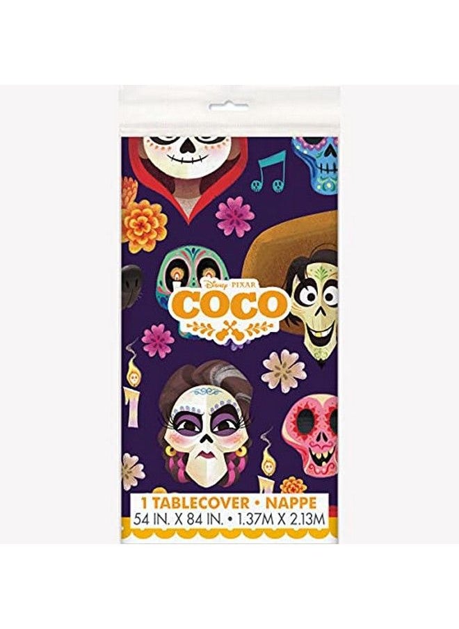 Unique - Coco Party Supplies Bundle Pack Includes 16 Lunch Plates 16 Napkins 1 Table Cover 1 Dinosaur Sticker Sheet (Bundle For 16) - Image 1