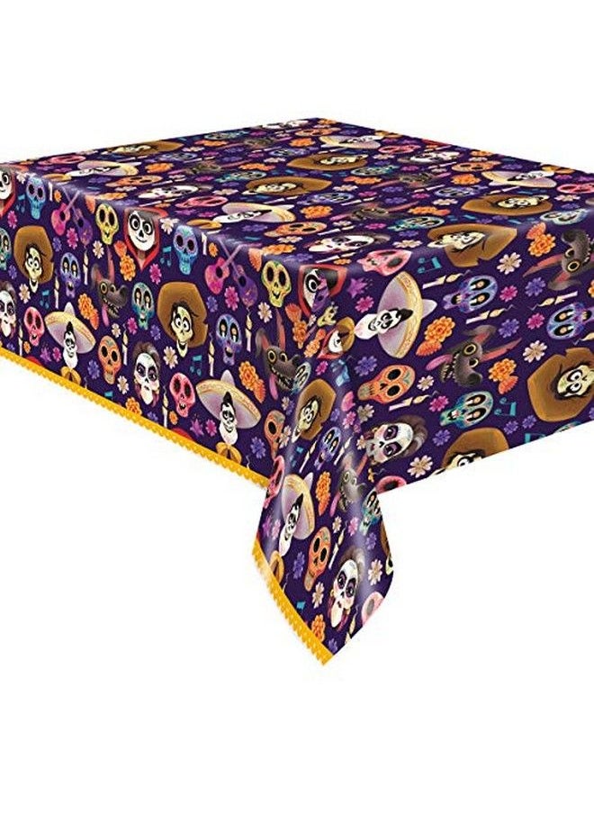 Unique - Coco Party Supplies Bundle Pack Includes 16 Lunch Plates 16 Napkins 1 Table Cover 1 Dinosaur Sticker Sheet (Bundle For 16) - Image 1