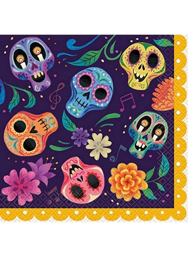 Unique - Coco Party Supplies Bundle Pack Includes 16 Lunch Plates 16 Napkins 1 Table Cover 1 Dinosaur Sticker Sheet (Bundle For 16) - Image 1