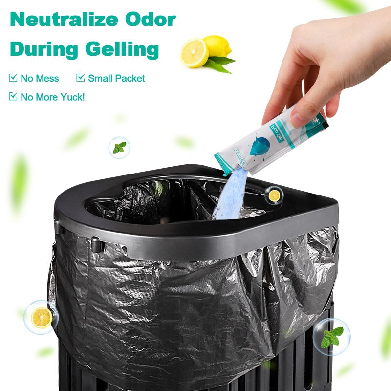 OUMEE Lemon Portable Toilet Gel, Poo Gel for Potty, Camping Toilet Powder for Bucket, Eco Absorbent Gelling, Portable Urine Packets for Outdoor Recreation Suppliess(30) - Image 3
