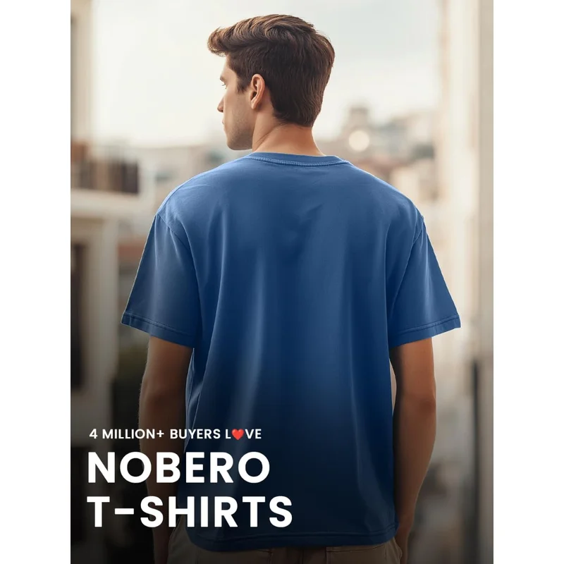 Nobero  Men's Marine Cotton Regular Fit T-Shirt for Men | Best Price UAE