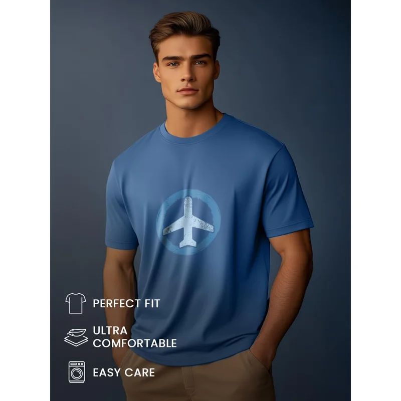 Nobero  Men's Marine Cotton Regular Fit T-Shirt for Men | Best Price UAE