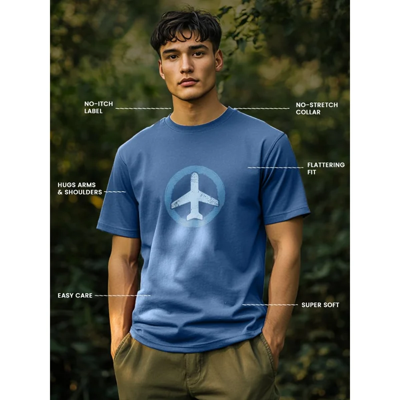 Nobero  Men's Marine Cotton Regular Fit T-Shirt for Men | Best Price UAE