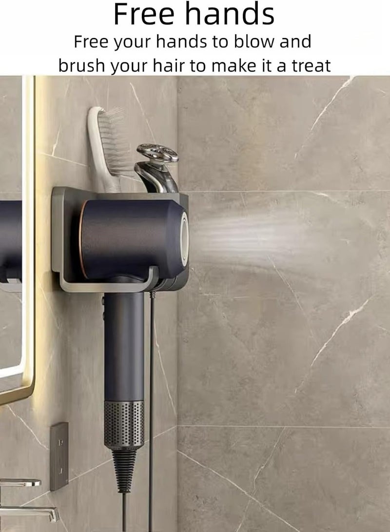Hair Dryer Holder Wall Mounted, Self Adhesive Hair Dryer organizer Wall Mount, Blow Dryer Holder, Hair Dryer Stand for Bathroom - Image 2