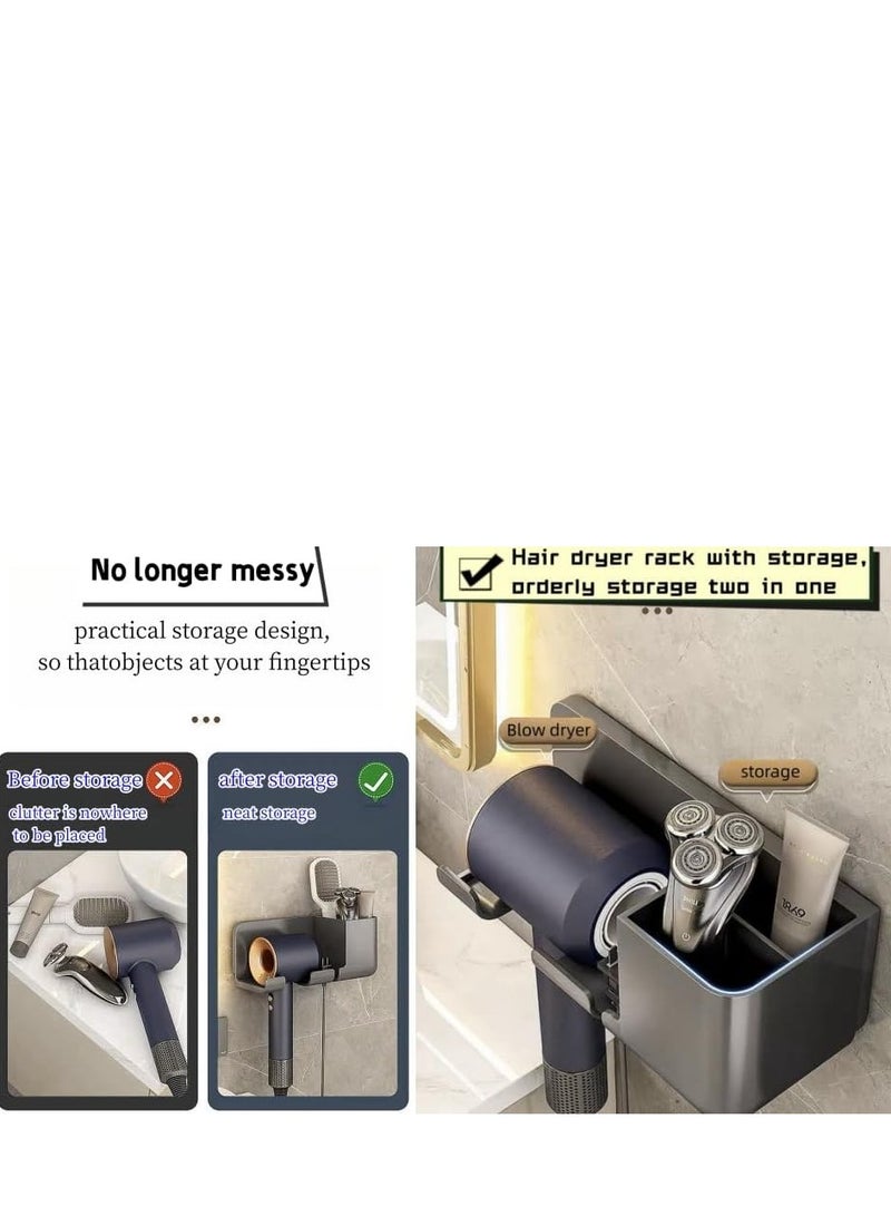 Hair Dryer Holder Wall Mounted, Self Adhesive Hair Dryer organizer Wall Mount, Blow Dryer Holder, Hair Dryer Stand for Bathroom - Image 3