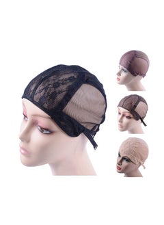 yantaisiyu Black Wig Making Caps Double Lace Wig Caps For Making Wigs Adjustable Wig Cap Weave Caps For Making Wigs (Black M)  - Image 1