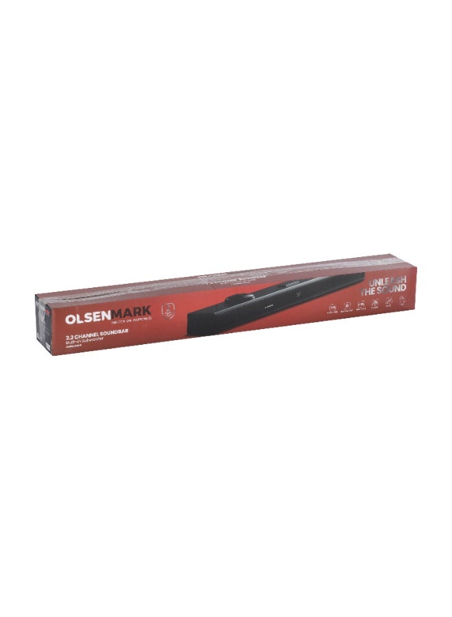 Olsenmark OMMS1306 2.2 Channel Soundbar, 1500W PMPO, Dual Inbuilt Subwoofer, Bluetooth 5.3, Black - Image 2