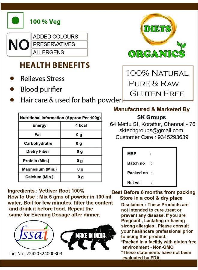 DIETS ORGANICS Vetiver Roots Powder-25 Gms (3) - Image 5