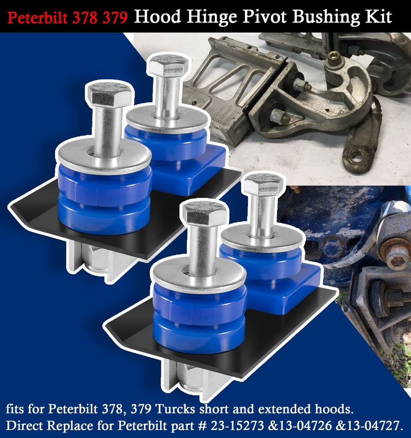 Camoo for Peterbilt 13-04154 13-04164 Hood Hinge Pivot Mount Bushing Bolt Set,Replaces ATRO HM75-66154 & HM75-66164,for Peterbilt 379 378 377 Engine Hood Accessories - Image 5