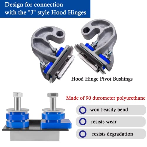 Camoo for Peterbilt 13-04154 13-04164 Hood Hinge Pivot Mount Bushing Bolt Set,Replaces ATRO HM75-66154 & HM75-66164,for Peterbilt 379 378 377 Engine Hood Accessories - Image 3