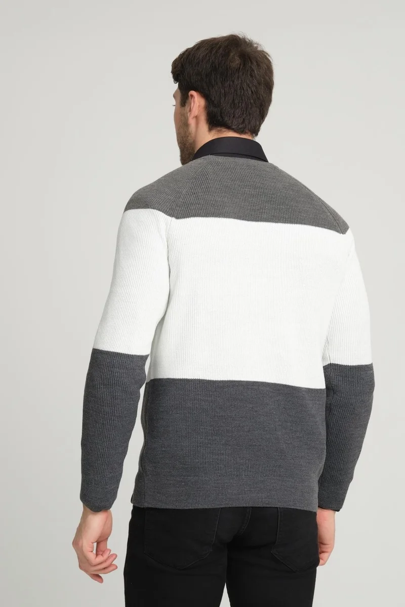 Alexander Gardi Color Block Raglan Sleeve Crew Neck SWEATER(E23-6708)