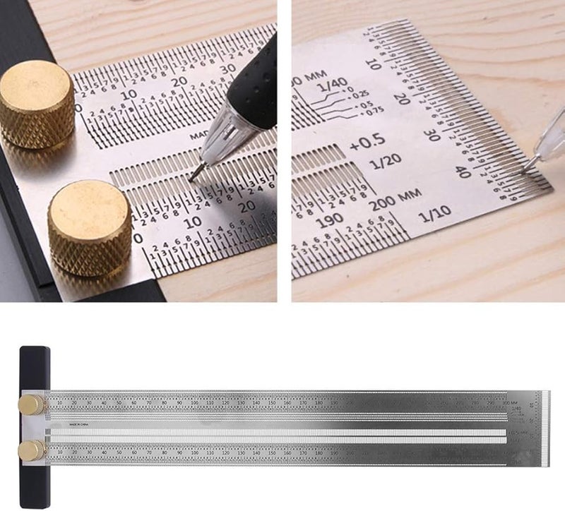 Stainless Steel Scribing Ruler 400mm Precision Measuring Tool for Engineering Drafting - Image 1