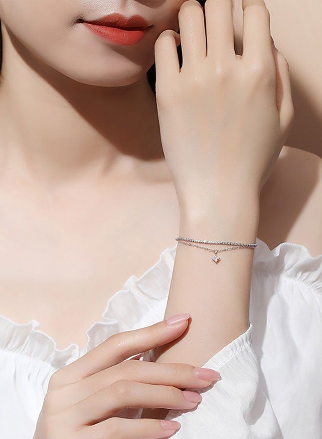 925 Sterling Silver Bracelet for Women Adjustable Hanging Pieces Bracelet  Bangles Birthday Mothers Day Jewelry Gifts for Mom Girlfriend Length 16+4cm - Image 4