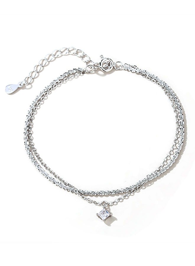 925 Sterling Silver Bracelet for Women Adjustable Hanging Pieces Bracelet  Bangles Birthday Mothers Day Jewelry Gifts for Mom Girlfriend Length 16+4cm - Image 1
