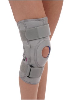 Knee Support Hinged (Neoprene) is a versatile knee support which offers the advantage of controlled compression around the knee as well as a rigid side support which is typical of splints