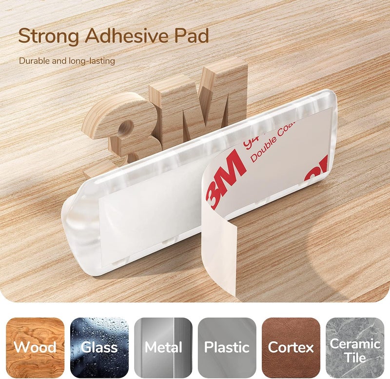 Syncwire Clear Cable Clips - Cord Holders - Self Adhesive Cable Management Organizer - Home, Office, Cubicle, Car, Nightstand, Desk Accessories - Gift Ideas Men, Women, Dad, Mom (5 Packs/15 Slots) - Image 3