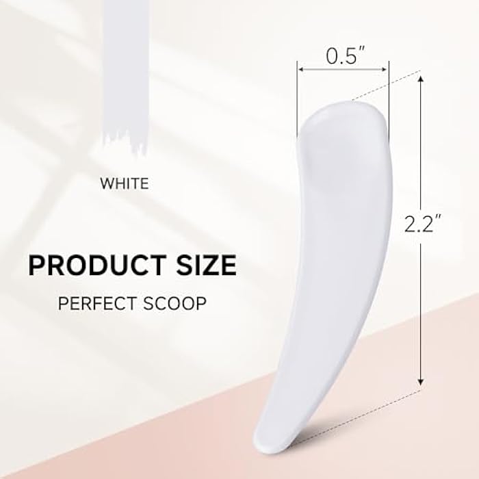 ZEJIA 100 PCS Mini Makeup Spatula, Plastic Cosmetic Spatula for Cosmetics, Creams, Mixing and Sampling(White) - Image 2