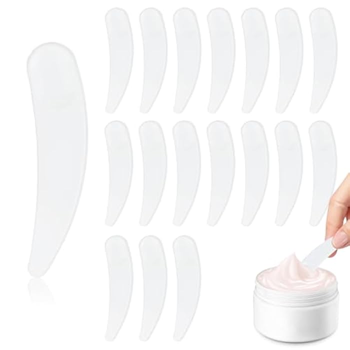 ZEJIA 100 PCS Mini Makeup Spatula, Plastic Cosmetic Spatula for Cosmetics, Creams, Mixing and Sampling(White) - Image 1