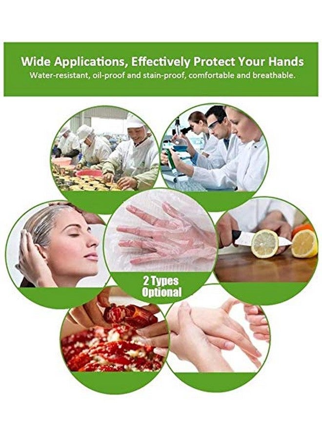 CFGROW CFGROW 500Pcs Disposable Plastic Gloves, Latex Free Powder Free Clear Polyethylene Hand Gloves Non-Sterile For Cleaning- Cooking, Hair Coloring, Dishwashing, Food Handling, Large, Pack of 2 - Image 3