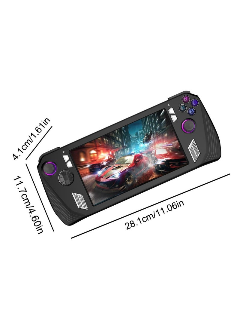 SOLARAE Non-Slip Soft Silicone/TPU Protective Case Protector, Silicone Case for Rog-Ally Handheld, Game Console Skin Cover for Rog Ally Accessories (Black) - Image 2
