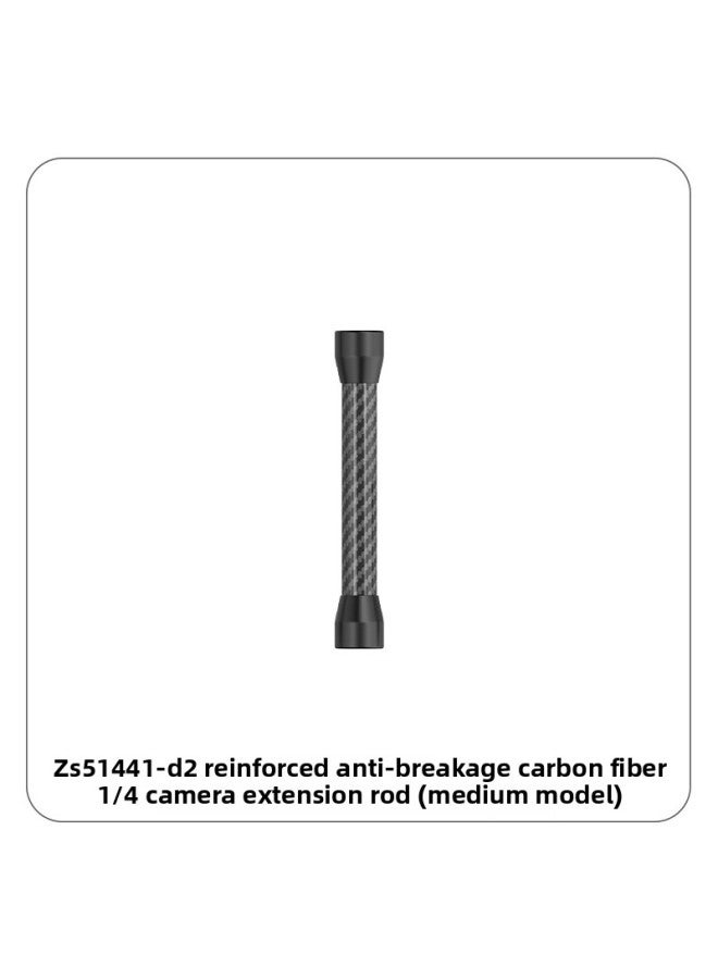 Aluminum Alloy Carbon Fiber Extension Rod 1/4 Double-head Fixed Bracket Sports Camera Mobile Phone Extended Photography Adapter-Color:Black-double-headed Screw Hole Medium Size  - Image 1